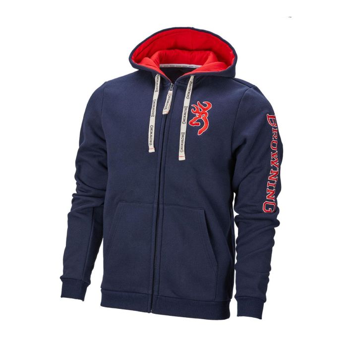 Browning Zip Snapshot Sweatshirt Navy Tan